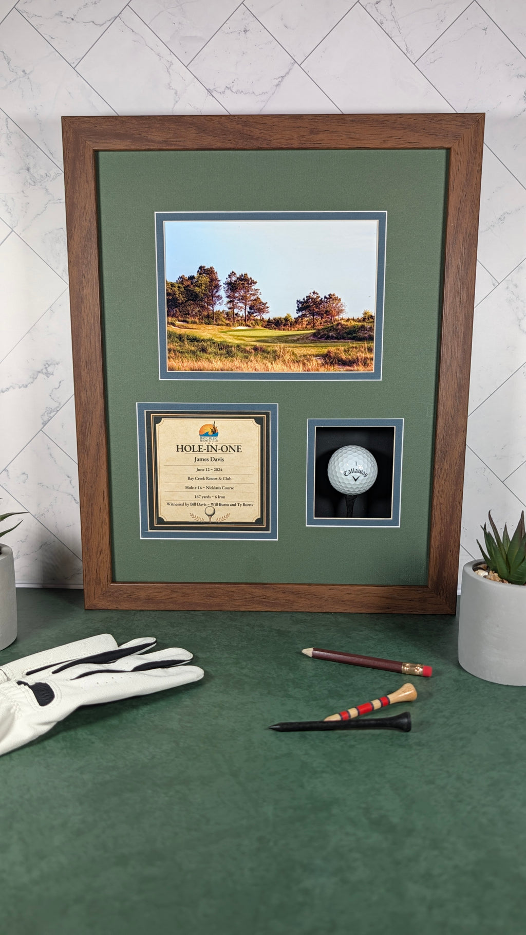 The Milestone Shadowbox - Course photo & Ball – Tidewater & Tee